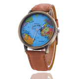 Unisex World Map Watch