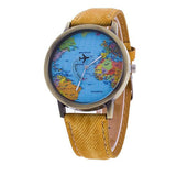 Unisex World Map Watch