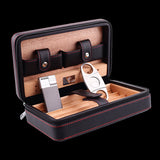 Leather Travel Cigar case with built-in Humidor